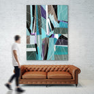 AquaGlass by Lori Dubois on GIANT ART - aqua linear black & white