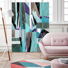 AquaGlass by Lori Dubois on GIANT ART - aqua linear black & white
