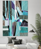 AquaGlass by Lori Dubois on GIANT ART - aqua linear black & white