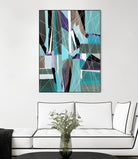 AquaGlass by Lori Dubois on GIANT ART - aqua linear black & white