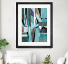 AquaGlass by Lori Dubois on GIANT ART - green linear aqua