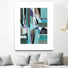 AquaGlass by Lori Dubois on GIANT ART - green linear aqua