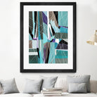 AquaGlass by Lori Dubois on GIANT ART - green linear aqua