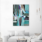 AquaGlass by Lori Dubois on GIANT ART - aqua linear black & white