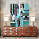 AquaGlass by Lori Dubois on GIANT ART - green linear aqua