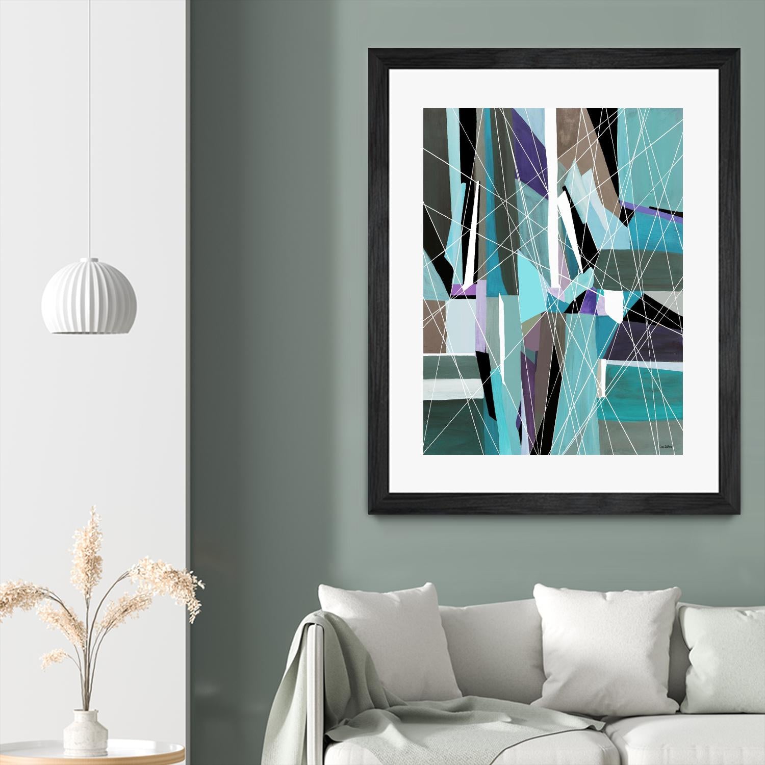 AquaGlass by Lori Dubois on GIANT ART - green linear aqua