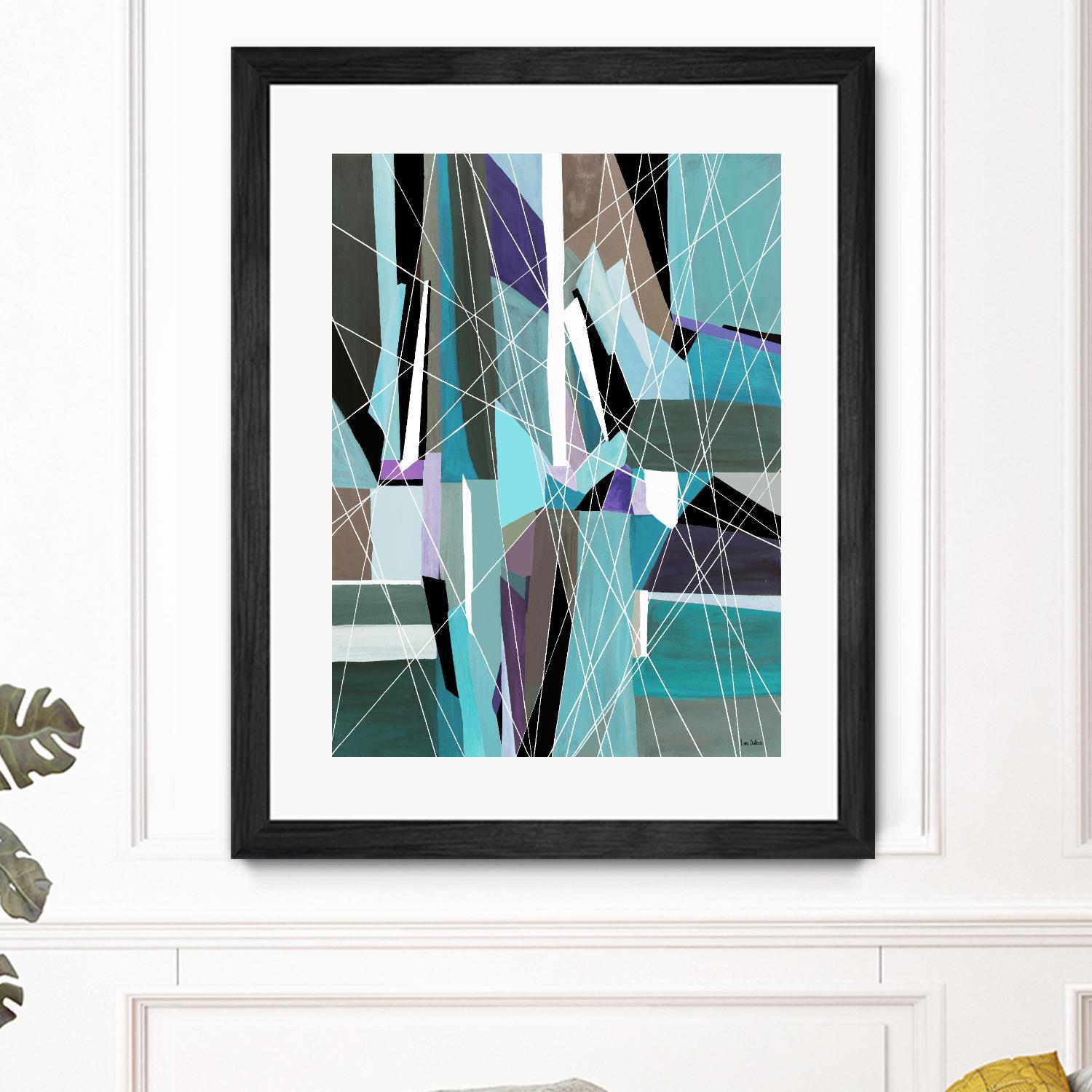 AquaGlass by Lori Dubois on GIANT ART - green linear aqua