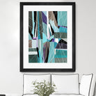 AquaGlass by Lori Dubois on GIANT ART - green linear aqua