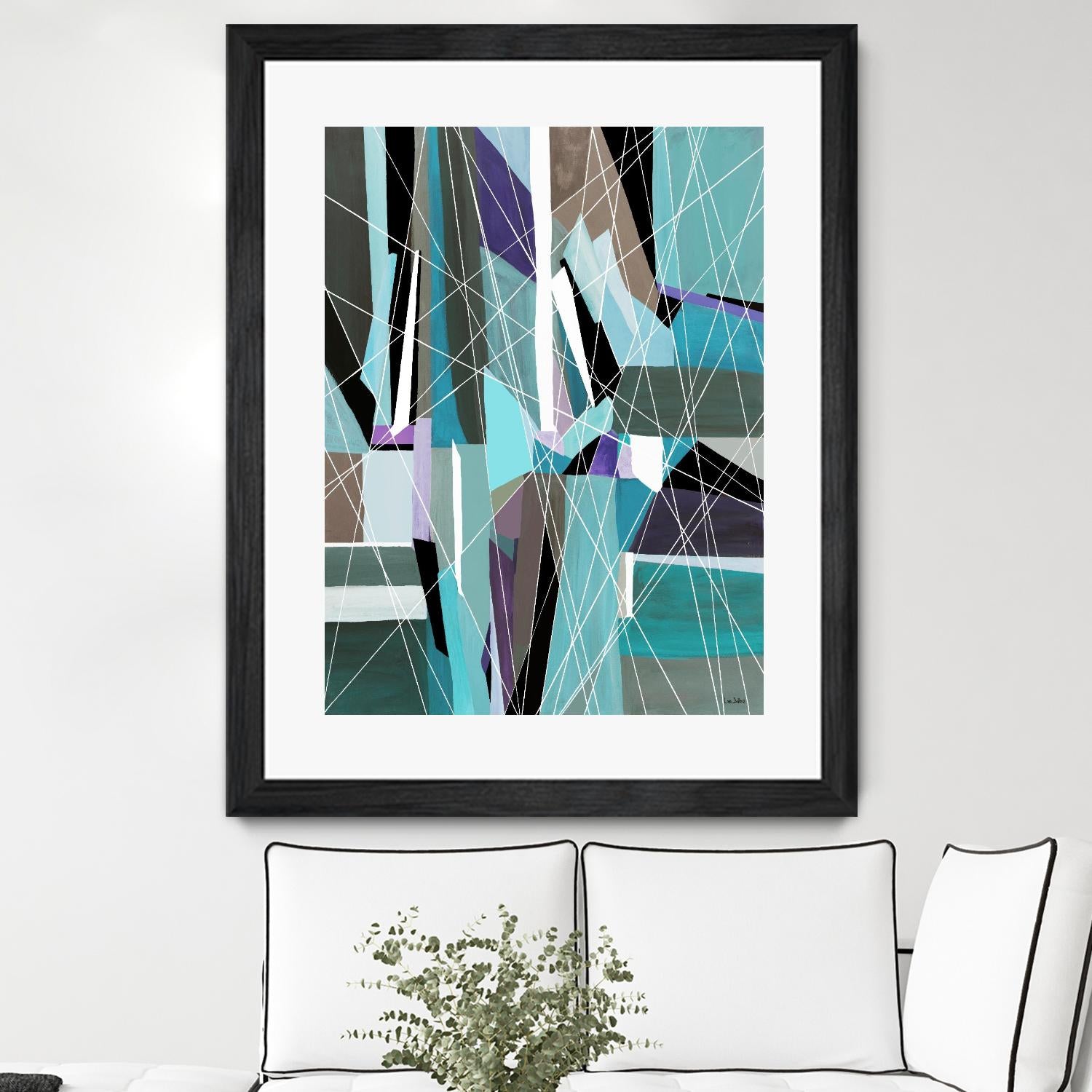 AquaGlass by Lori Dubois on GIANT ART - green linear aqua