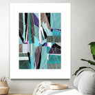 AquaGlass by Lori Dubois on GIANT ART - green linear aqua