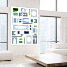 DottedLines by Lori Dubois on GIANT ART - green shapes black & white