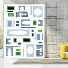 DottedLines by Lori Dubois on GIANT ART - green shapes black & white