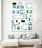 DottedLines by Lori Dubois on GIANT ART - green shapes black & white
