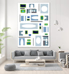 DottedLines by Lori Dubois on GIANT ART - green shapes black & white
