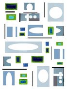 DottedLines by Lori Dubois on GIANT ART - green shapes black & white