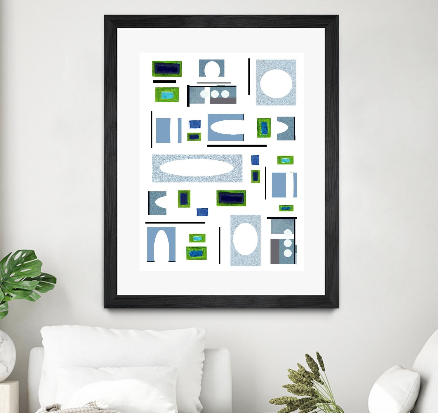 DottedLines by Lori Dubois on GIANT ART - green shapes rectangles
