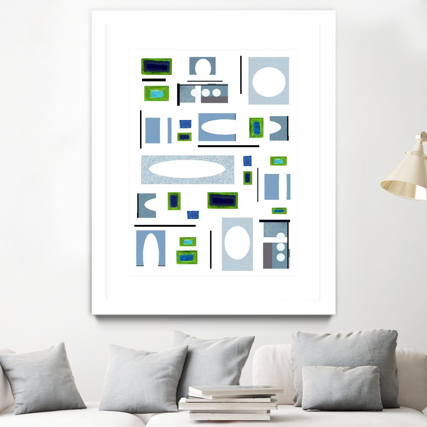 DottedLines by Lori Dubois on GIANT ART - green shapes rectangles