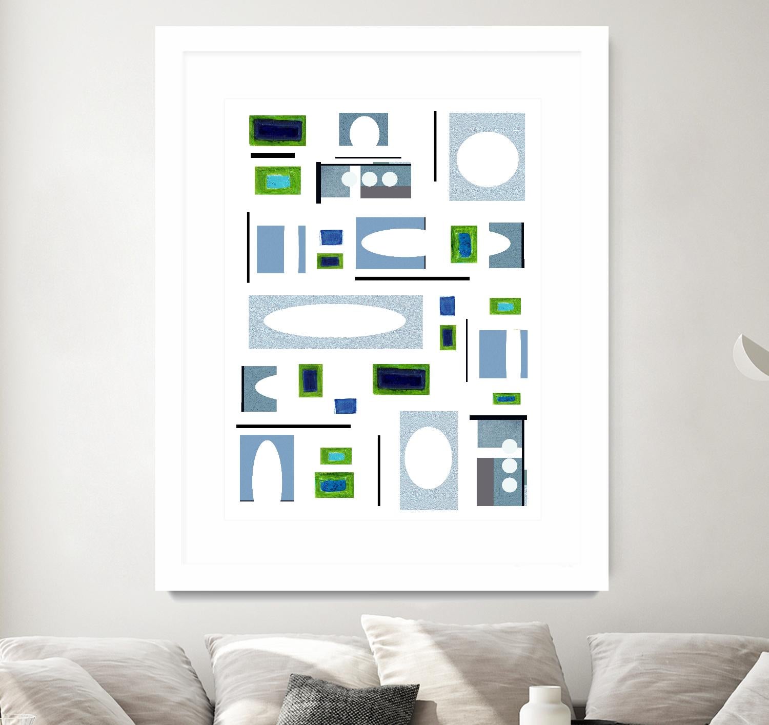 DottedLines by Lori Dubois on GIANT ART - green shapes rectangles