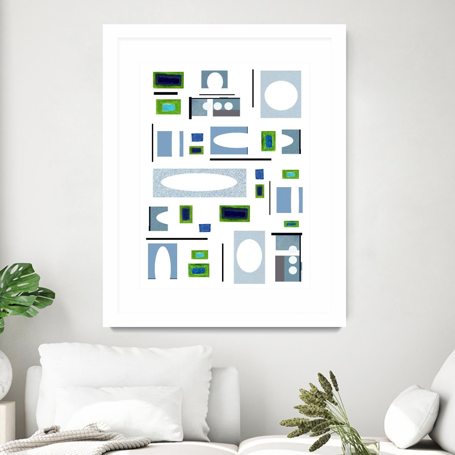 DottedLines by Lori Dubois on GIANT ART - green shapes rectangles