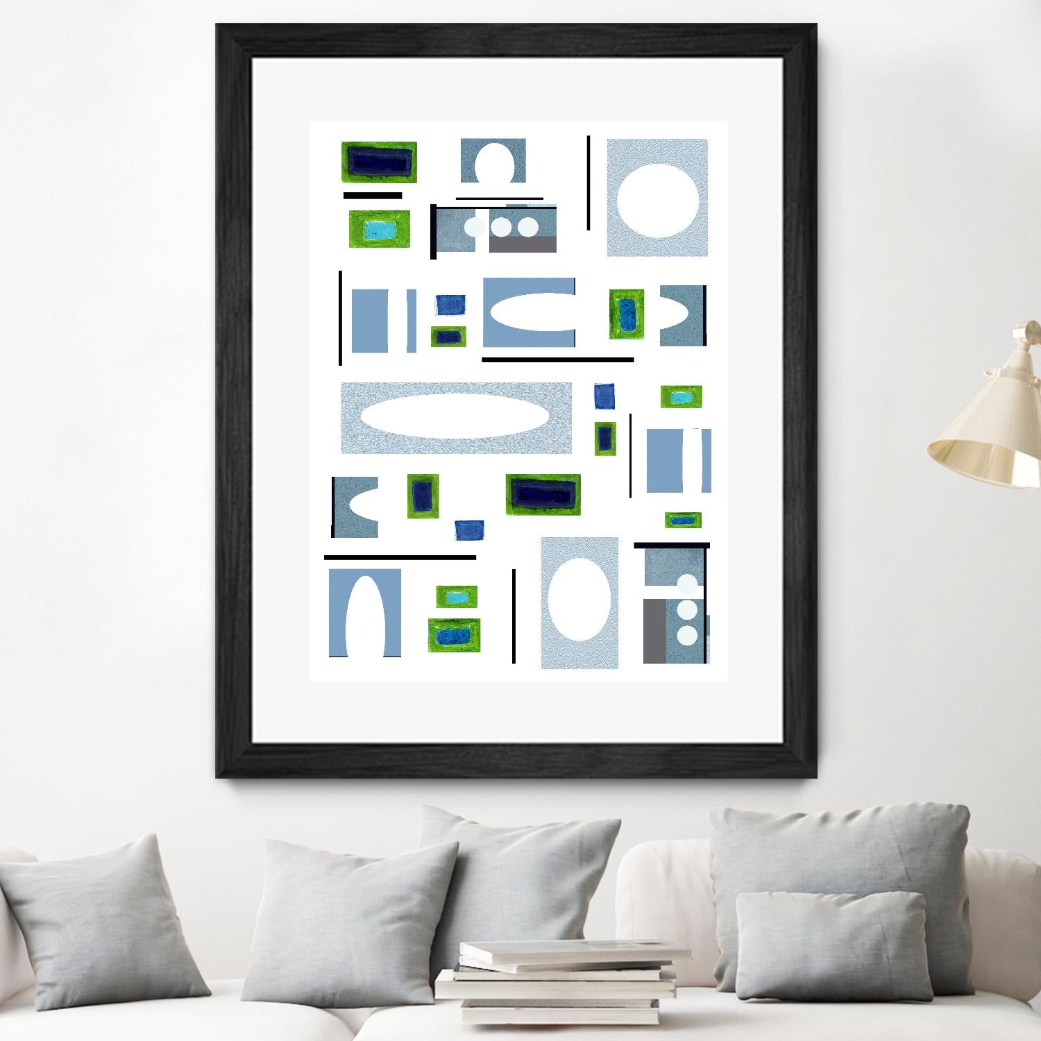 DottedLines by Lori Dubois on GIANT ART - green shapes rectangles