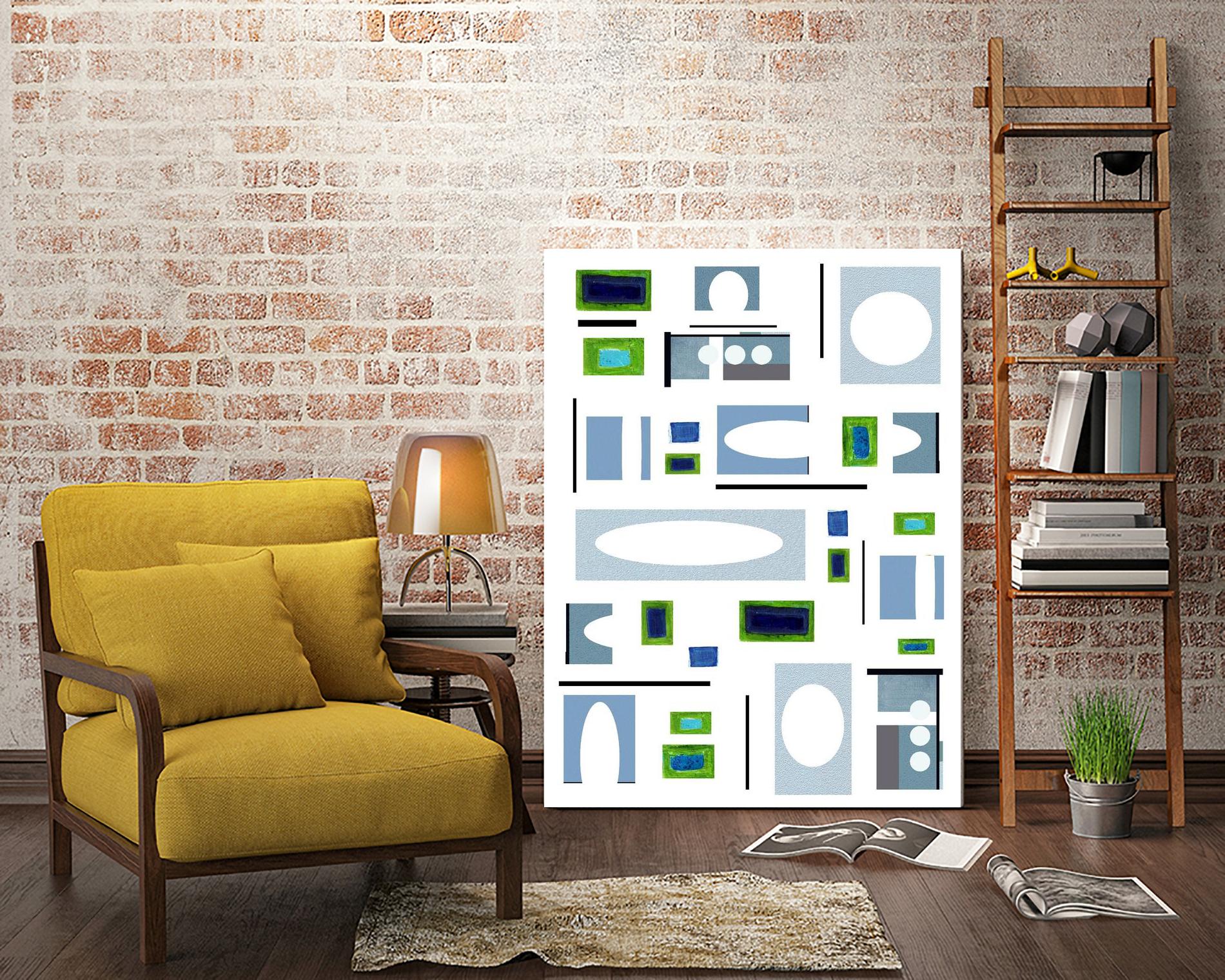 DottedLines by Lori Dubois on GIANT ART - green shapes rectangles