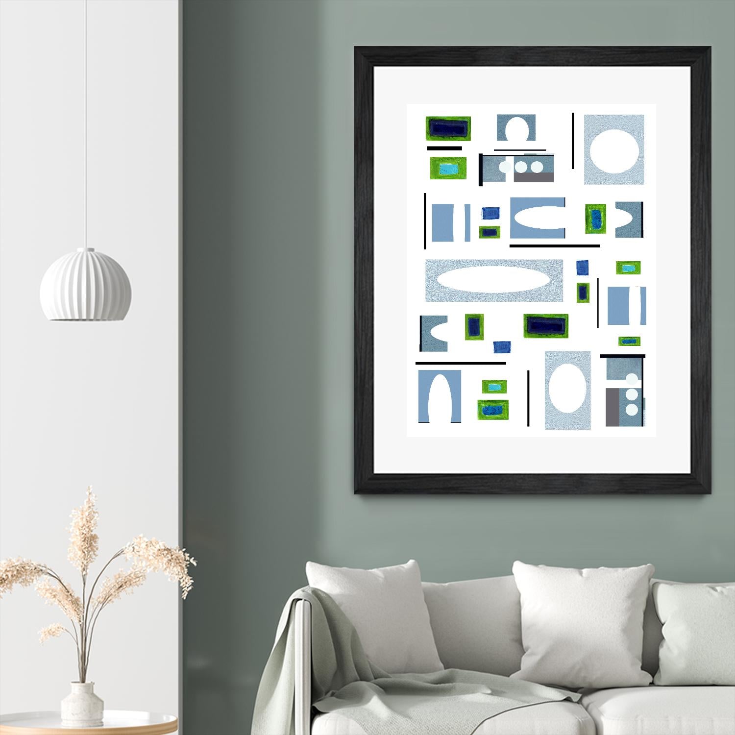 DottedLines by Lori Dubois on GIANT ART - green shapes rectangles