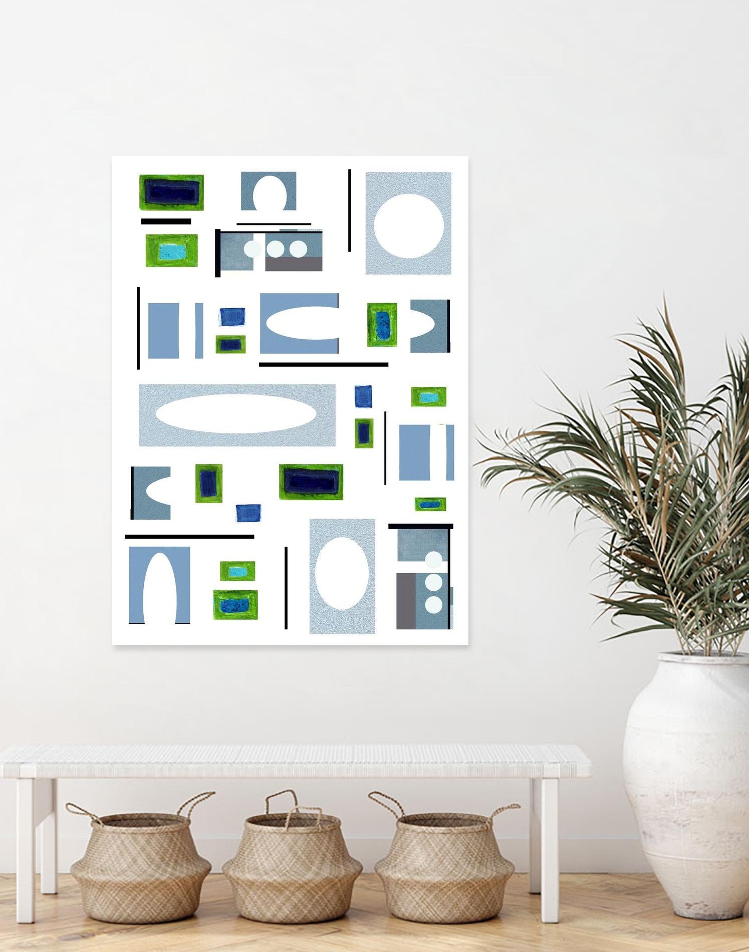 DottedLines by Lori Dubois on GIANT ART - green shapes rectangles