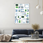 DottedLines by Lori Dubois on GIANT ART - green shapes black & white