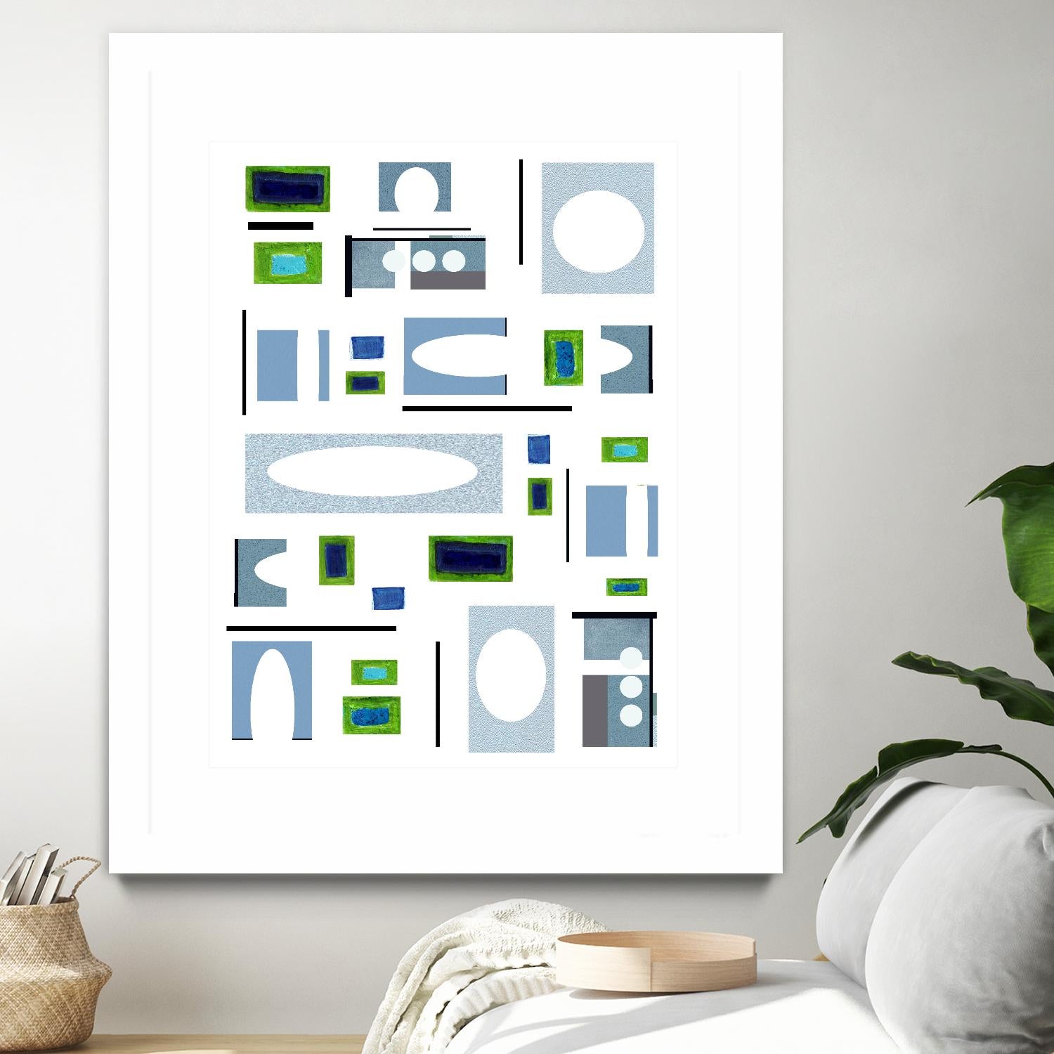 DottedLines by Lori Dubois on GIANT ART - green shapes rectangles