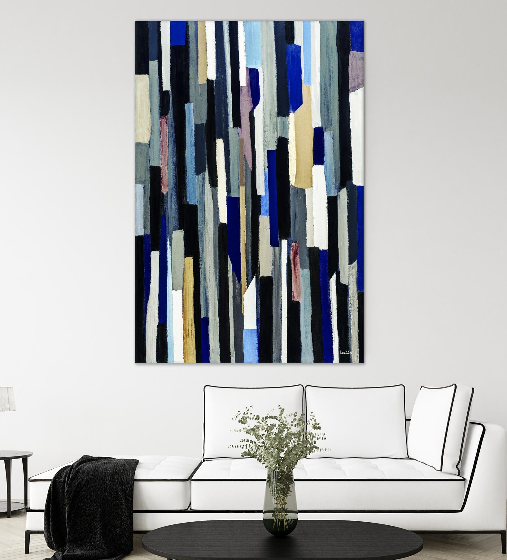 ModernDay by Lori Dubois on GIANT ART - blue linear lignes