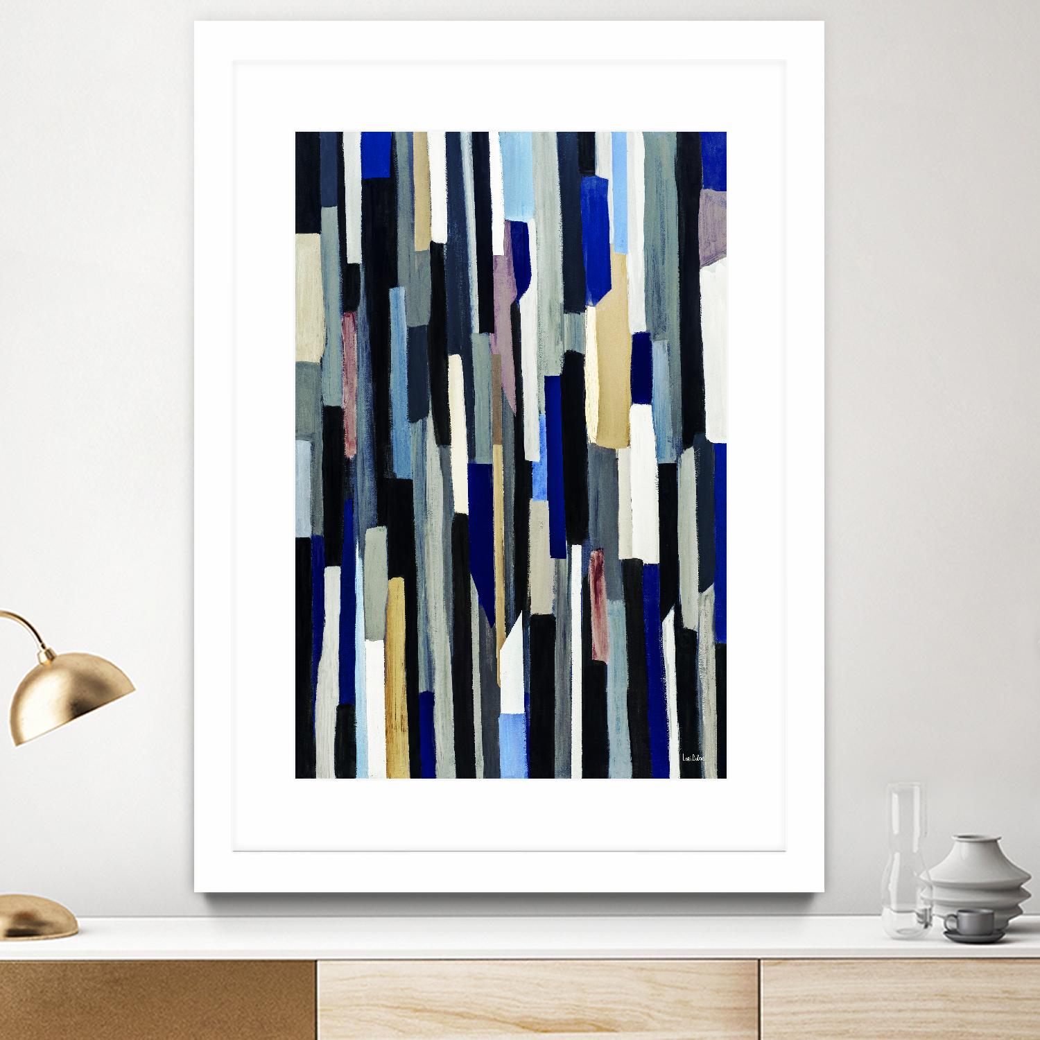 ModernDay by Lori Dubois on GIANT ART - blue linear lignes