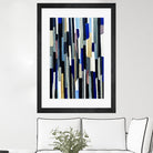 ModernDay by Lori Dubois on GIANT ART - blue linear lignes