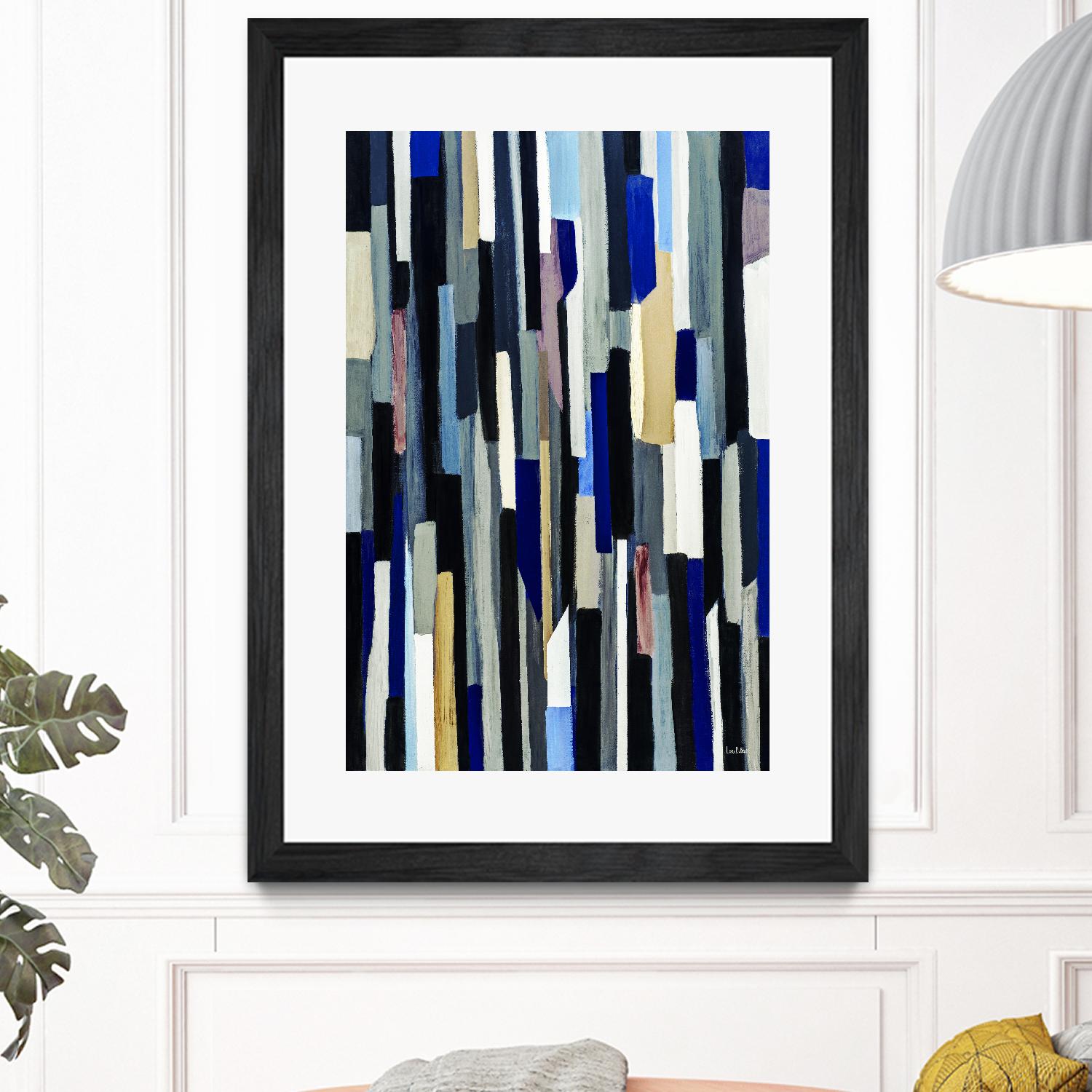 ModernDay by Lori Dubois on GIANT ART - blue linear lignes