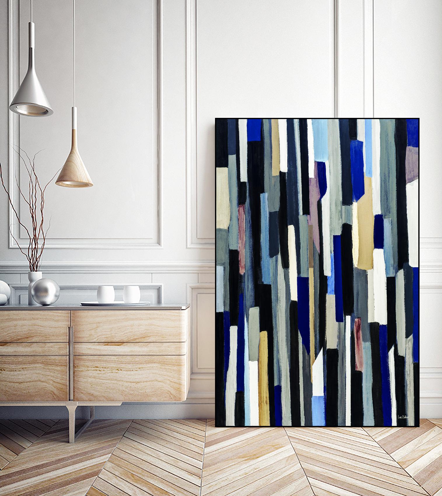 ModernDay by Lori Dubois on GIANT ART - blue linear lignes