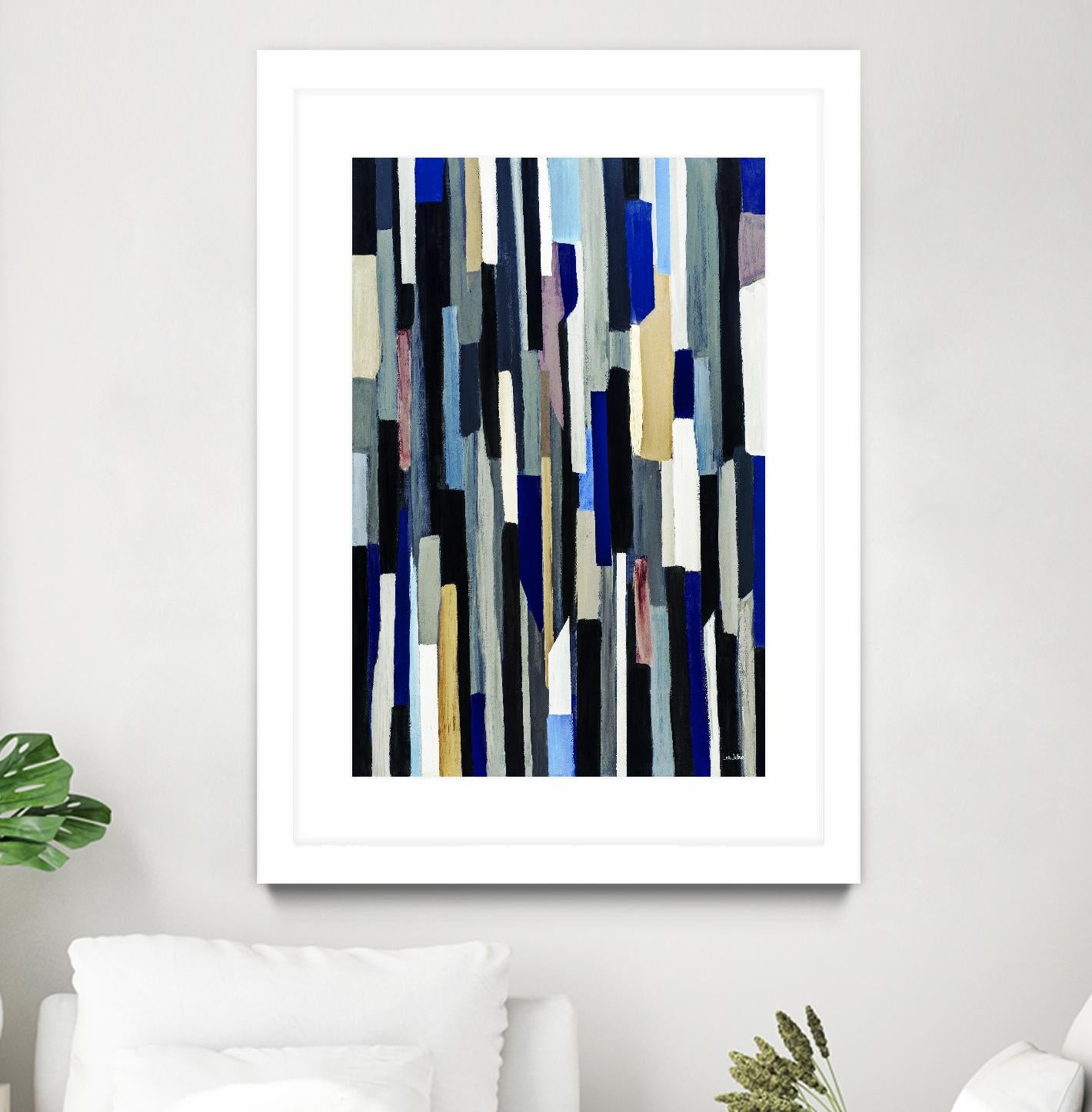 ModernDay by Lori Dubois on GIANT ART - blue linear lignes