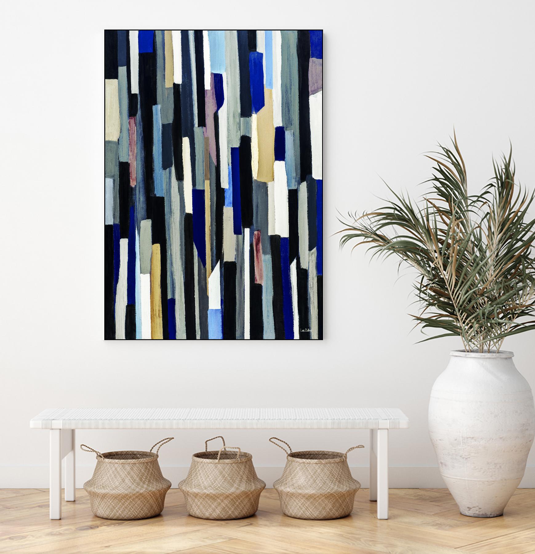 ModernDay by Lori Dubois on GIANT ART - blue linear lignes