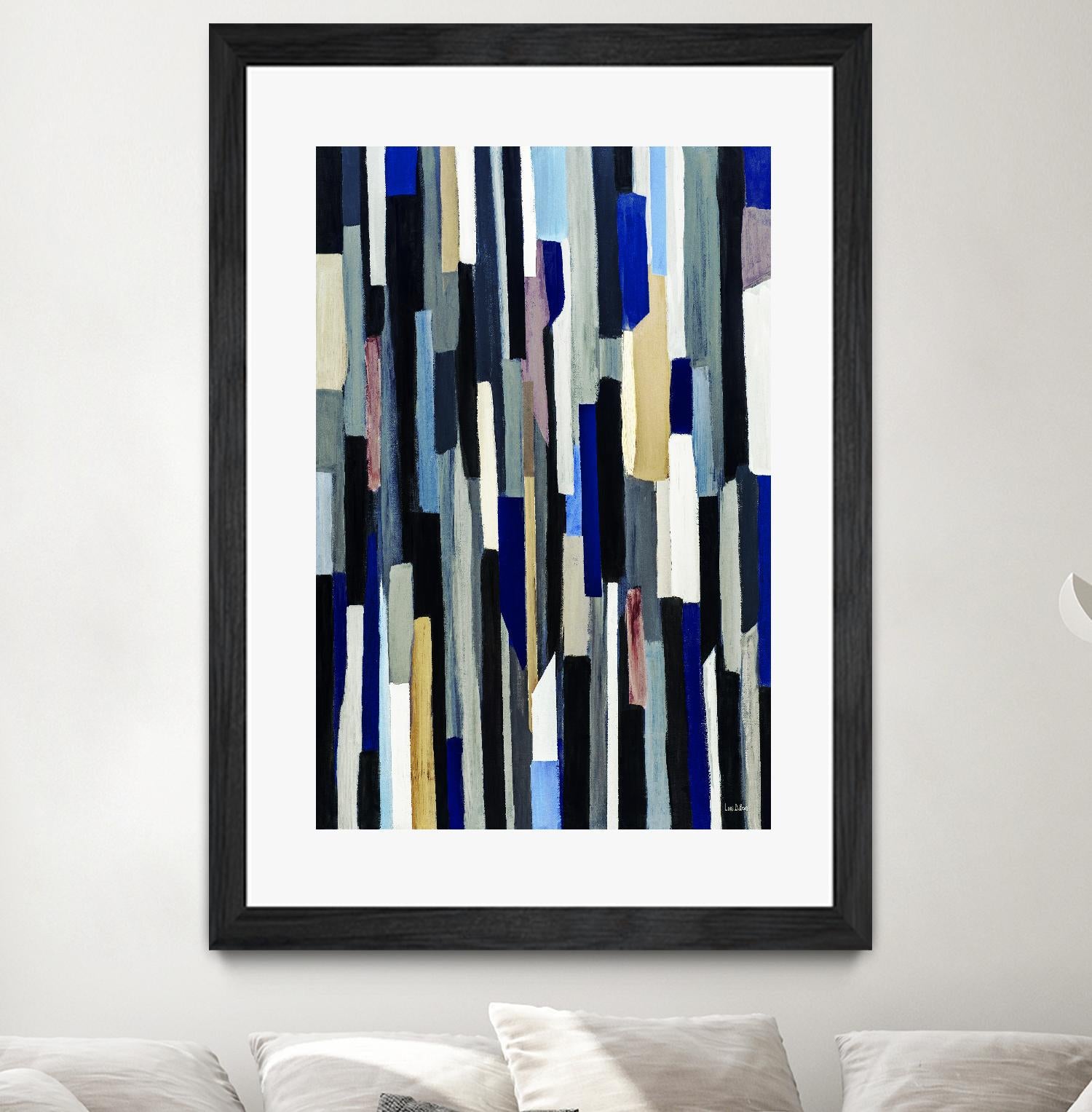 ModernDay by Lori Dubois on GIANT ART - blue linear lignes
