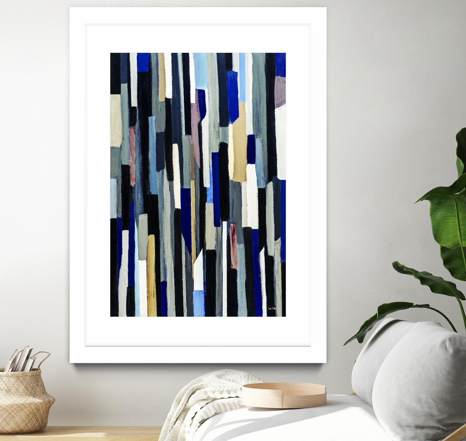 ModernDay by Lori Dubois on GIANT ART - blue linear lignes