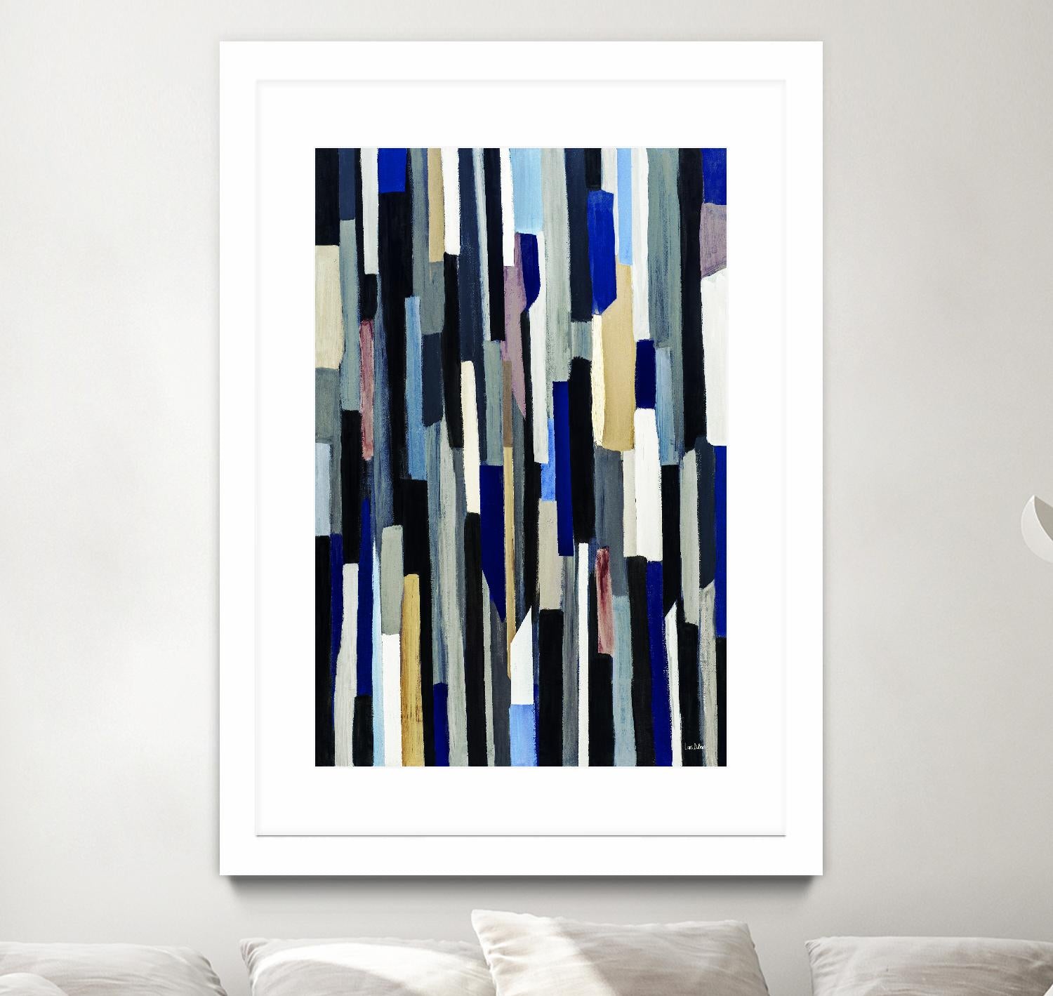 ModernDay by Lori Dubois on GIANT ART - blue linear lignes