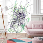 Jubilee - Light Teal - 2 by Lori Dubois on GIANT ART - green linear explosion