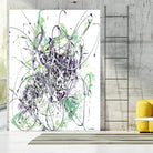 Jubilee - Light Teal - 2 by Lori Dubois on GIANT ART - green linear explosion