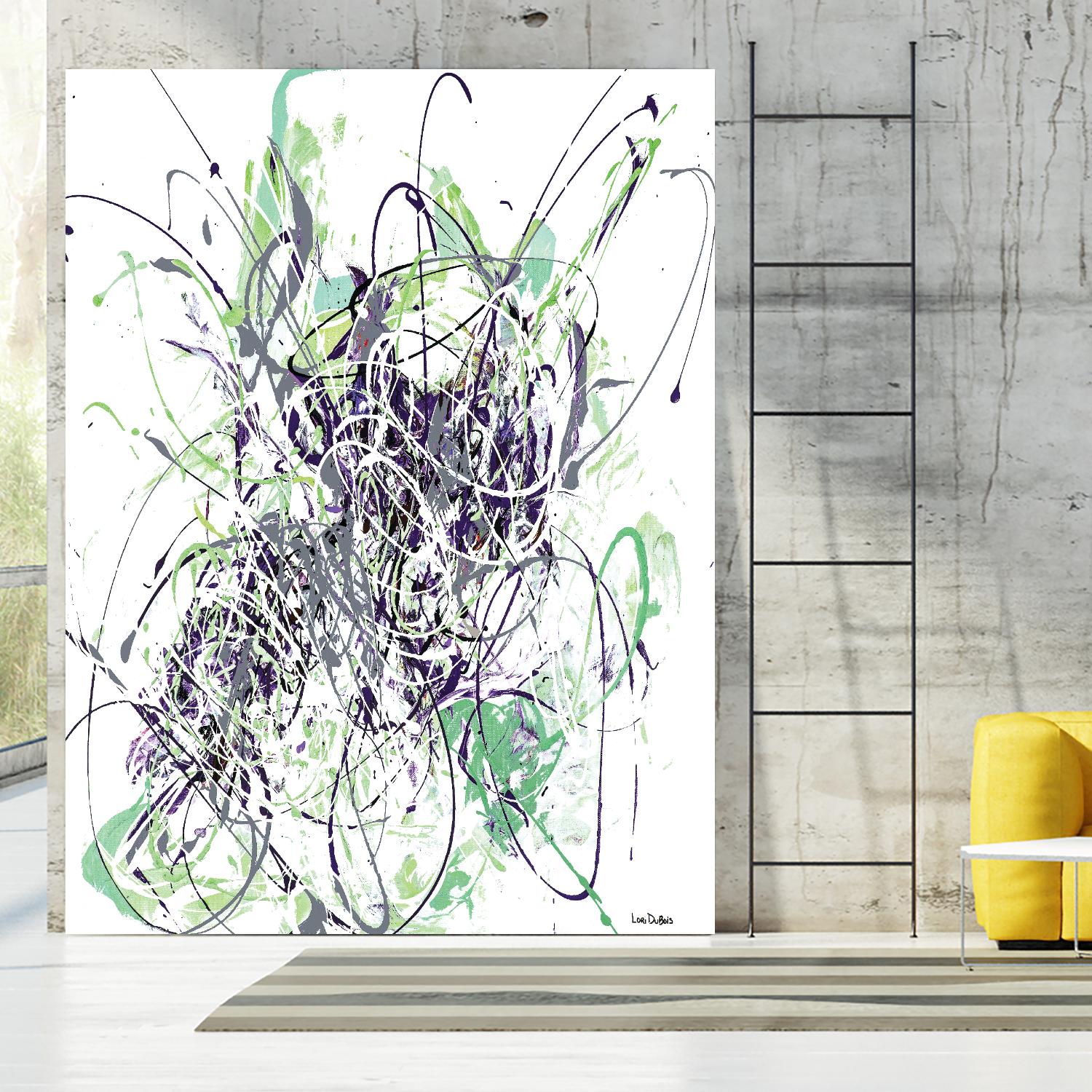 Jubilee - Light Teal - 2 by Lori Dubois on GIANT ART - green linear explosion