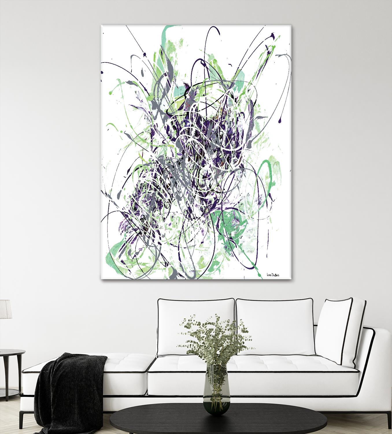 Jubilee - Light Teal - 2 by Lori Dubois on GIANT ART - green linear explosion