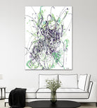 Jubilee - Light Teal - 2 by Lori Dubois on GIANT ART - green linear explosion