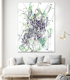Jubilee - Light Teal - 2 by Lori Dubois on GIANT ART - green linear explosion