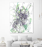 Jubilee - Light Teal - 2 by Lori Dubois on GIANT ART - green linear explosion