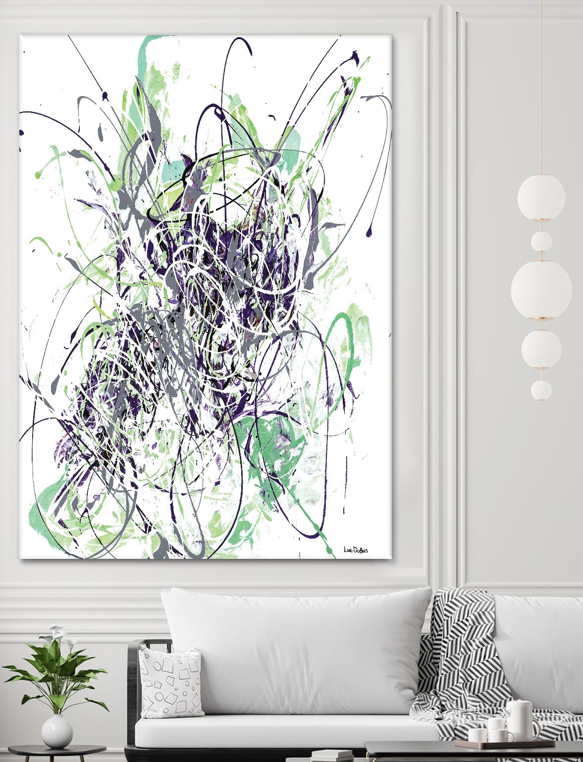 Jubilee - Light Teal - 2 by Lori Dubois on GIANT ART - green linear explosion