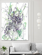 Jubilee - Light Teal - 2 by Lori Dubois on GIANT ART - green linear explosion