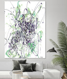 Jubilee - Light Teal - 2 by Lori Dubois on GIANT ART - green linear explosion