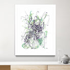 Jubilee - Light Teal - 2 by Lori Dubois on GIANT ART - green linear explosion